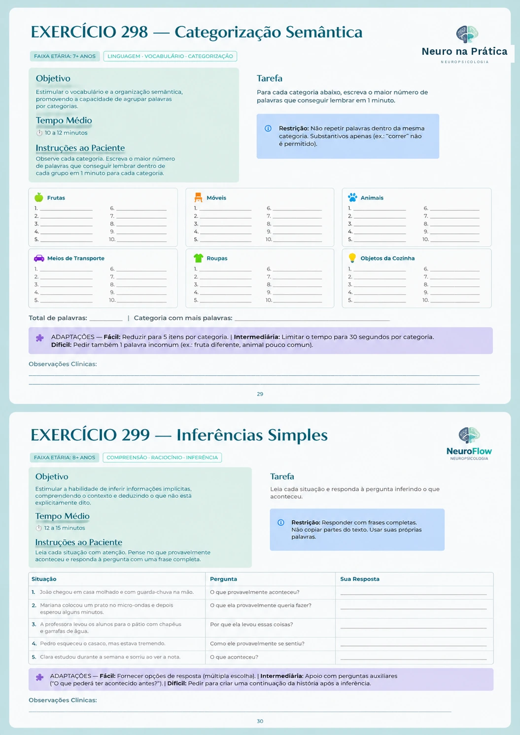 Exercício 298 — Categorização semântica, Neuro na Prática